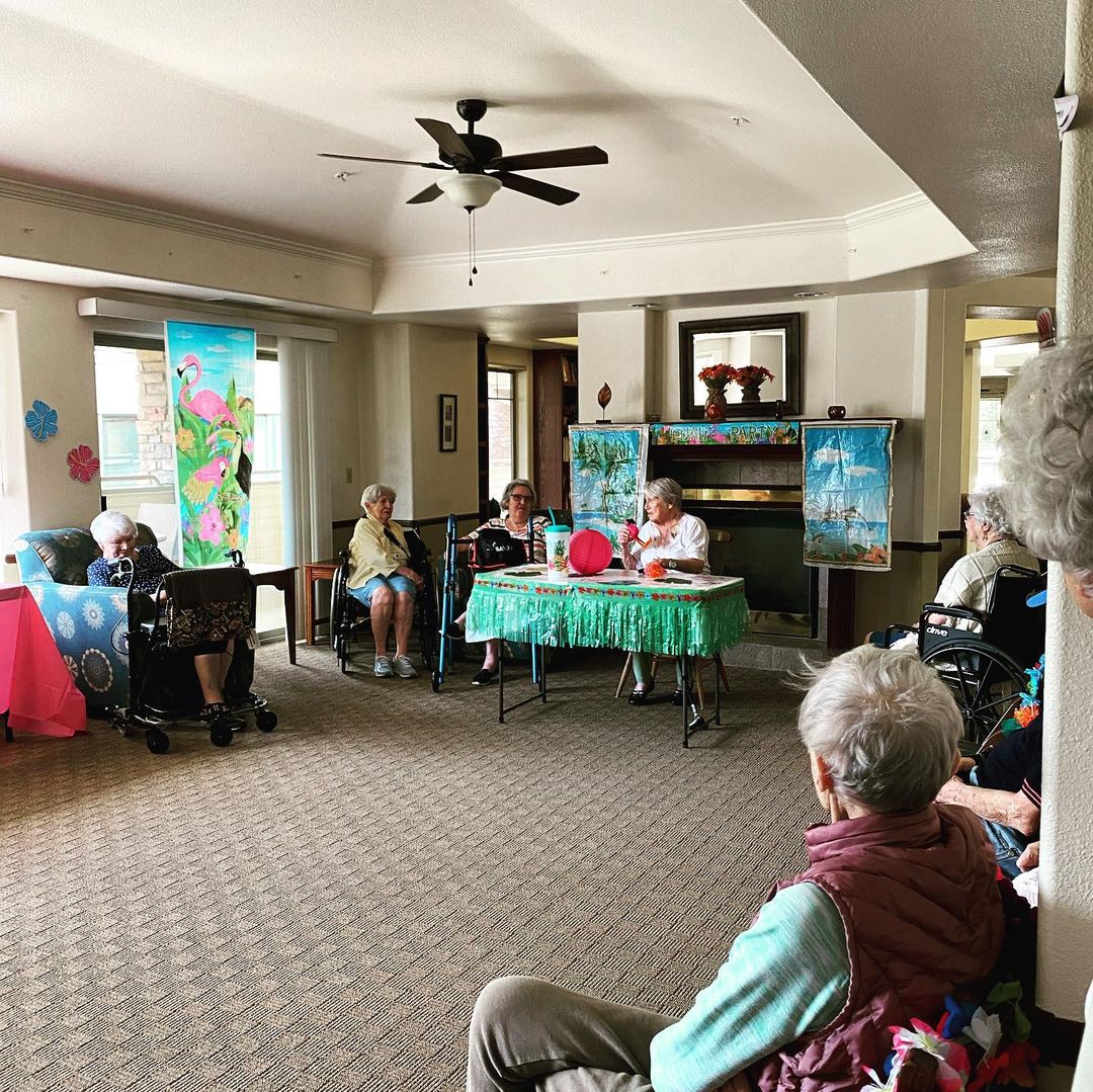 Residents Engaging In A Painting Workshop