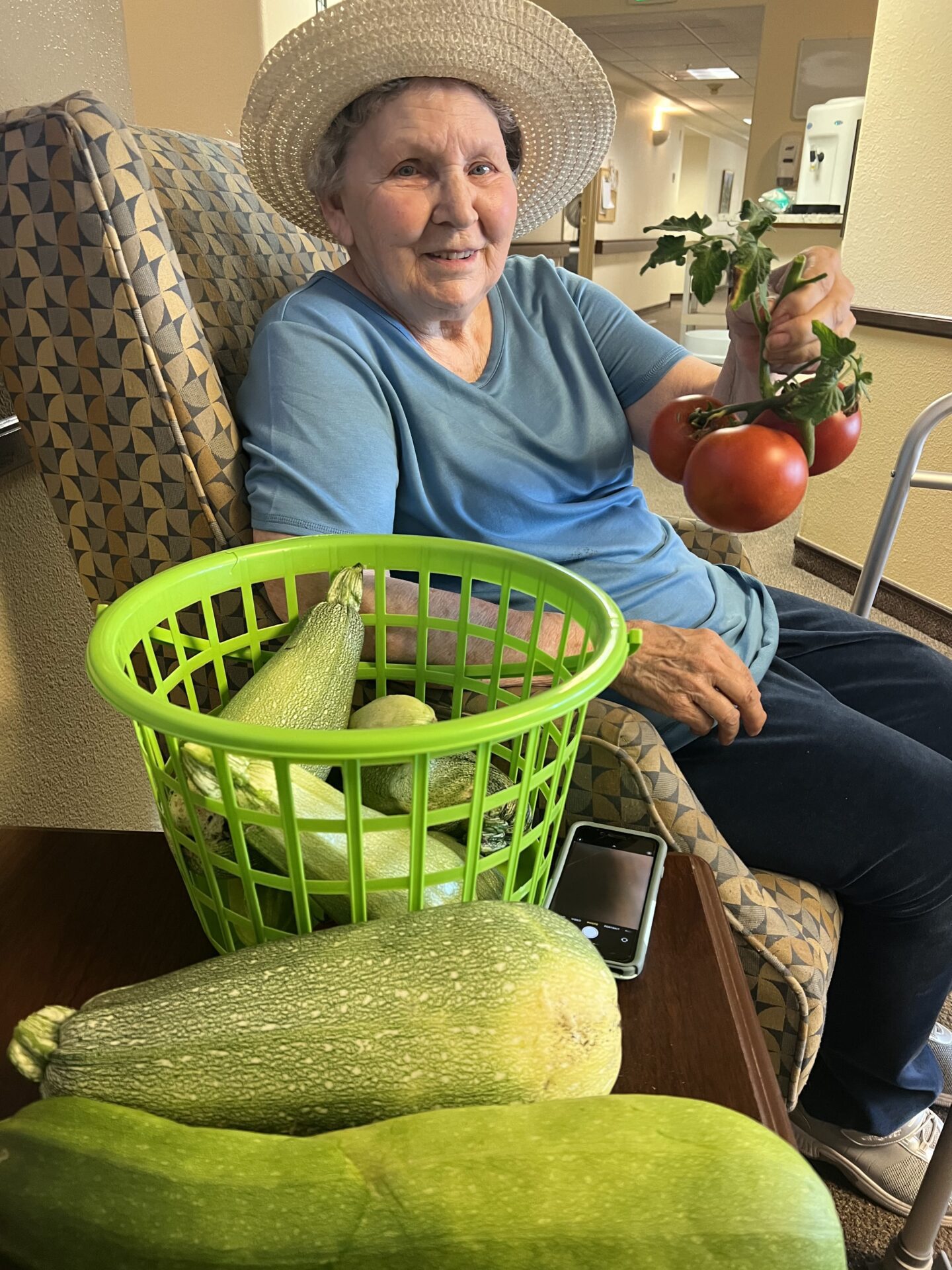 Senior Enjoying Fresh Vegetables